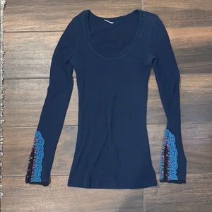 Free People Waffle Shirt